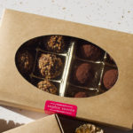 Box of 6 salted caramel & 6 hazelnut praline truffles at Sophie Sucree