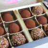 Box of Twelve Artisanal Vegan Truffles Small Batch Chocolate Hazelnut and Salted Caramel Montreal Sophie Sucree