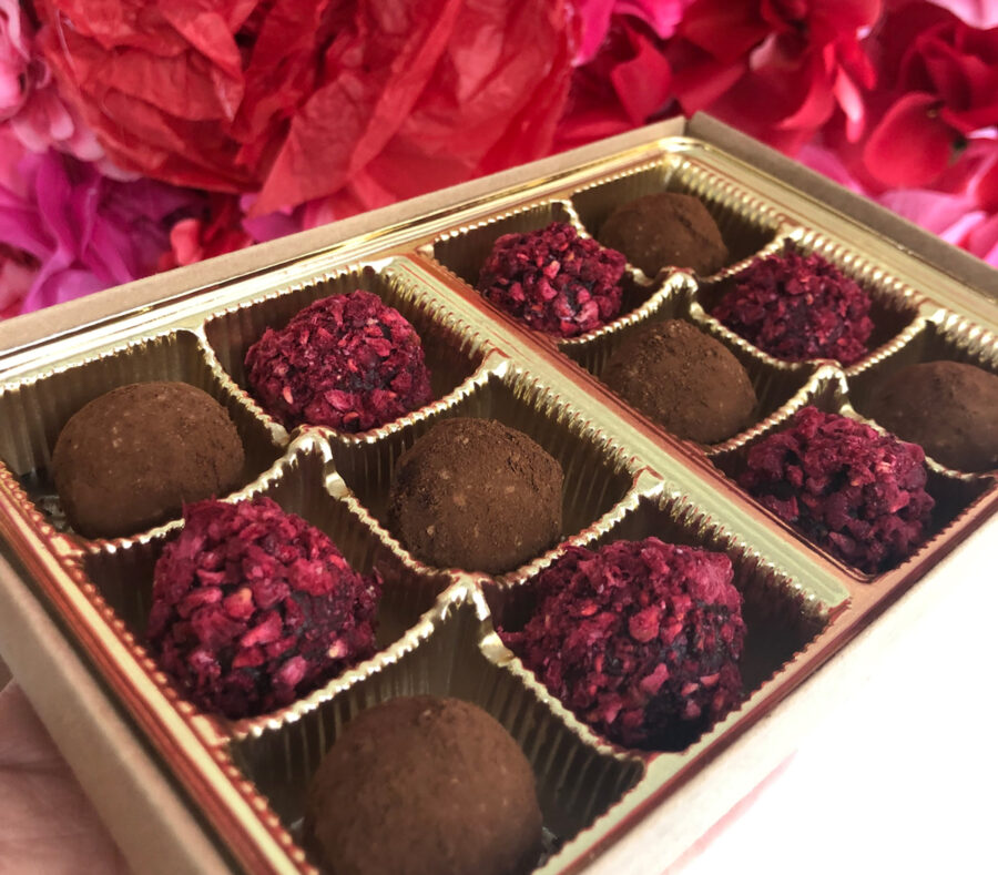 Valentines Truffles at Sophie Sucree Vegan Bakery in Montreal