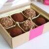Chocolate Hazelnut Salted Caramel Vegan Artisanal Truffles box of 6 montreal by sophie sucree
