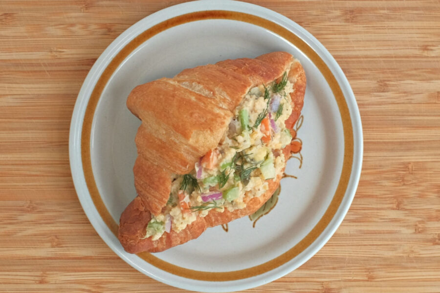 Tuna Salad Croissant at Sophie Sucree Vegan Bakery in Montreal