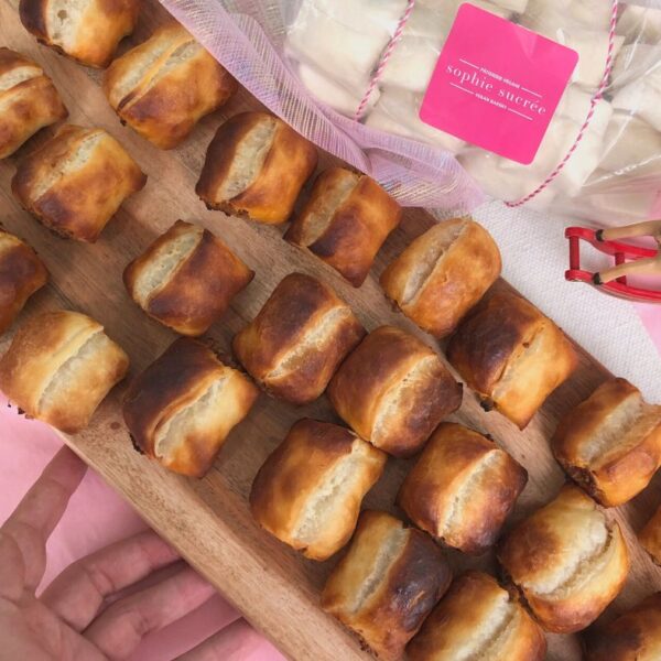 Mini Fennel Sausage roll at Sophie Sucree Vegan Bakery in Montreal
