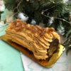 chocolatey goodness with caramel yule holiday log for your special occasion at Sophie Sucree vegan bakery Montreal