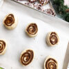 Frozen cinnamon buns ready for your home oven at Sophie Sucree vegan bakery Montreal