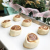 Frozen cinnamon buns ready for your home oven at Sophie Sucree vegan bakery Montreal